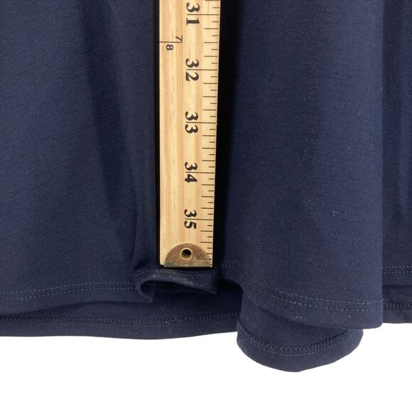 ModCloth Fit & Flare Dress Womens Medium Blue White Knit Rayon Blend Side Zip - Picture 16 of 16